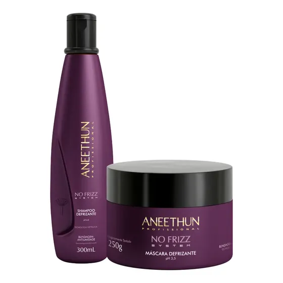 Kit Aneethun No Frizz Shampoo E Máscara Defrizante Hc + Mimo
