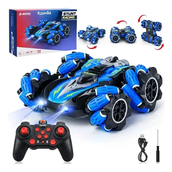 Carrinho Drift 4x4 Carro Super Carro de Controle Remoto Recarregável com Rodinhas Mecanum Manobras Radicais Gira 360 Graus Kizumba