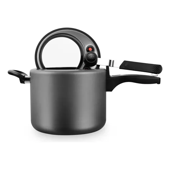 Panela De Pressão 4,5l Antiaderente Com Visor Grande Mta Cor Grafite