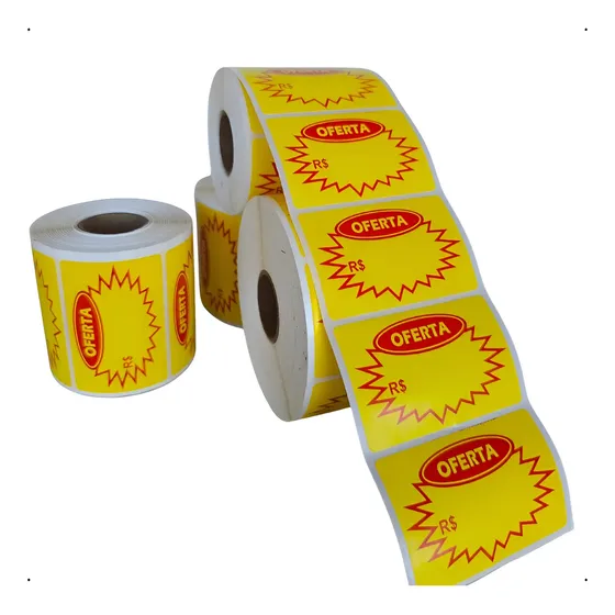 1.000 Etiqueta Adesiva De Oferta Splash Para Preço 60x40mm