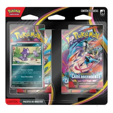 Pokémon ME04 Caos Ascendente Blister Quádruplo Toxel 4 Boosters copag