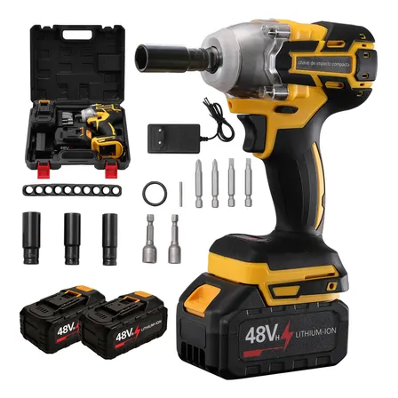Chave De Impacto A Bateria 48v Profissional Amarelo 48v