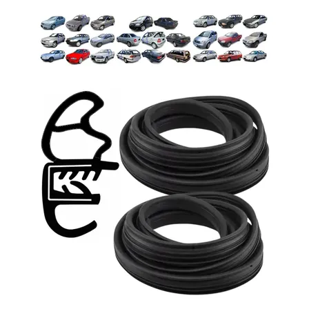 Kit 2 Borracha De Porta Com Aba 4mt Premium Mod Original