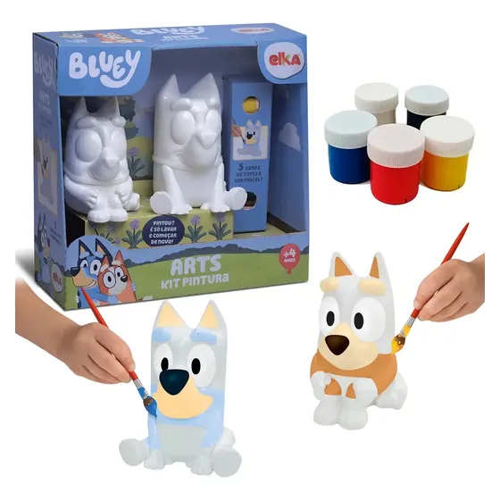 Brinquedo Arts Kit Pintura Bonecos Bingo E Bluey Elka