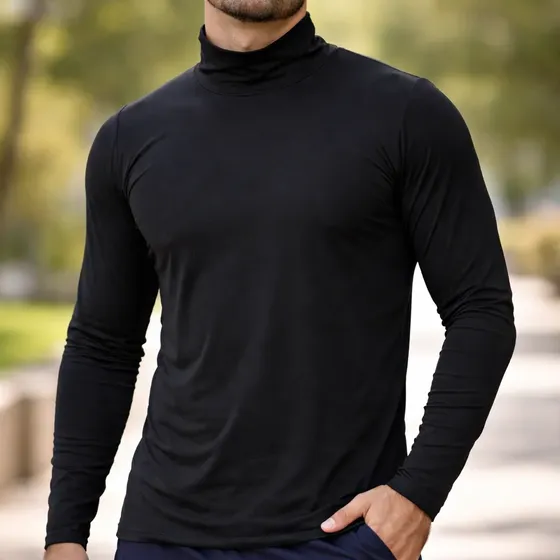 Camiseta Camisa Gola Alta Segunda Pele Uv Masculina Blusa