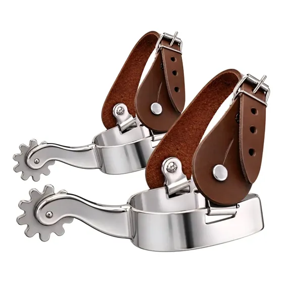 Espora Quarto De Milha Inox Doma + Correias De Couro Oferta