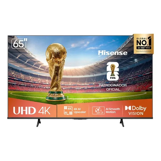 Hisense Smart TV 4K 65" Polegadas 65A6NV com HDR10, HLG, DTS Virtual X, Compatibilidade Alexa