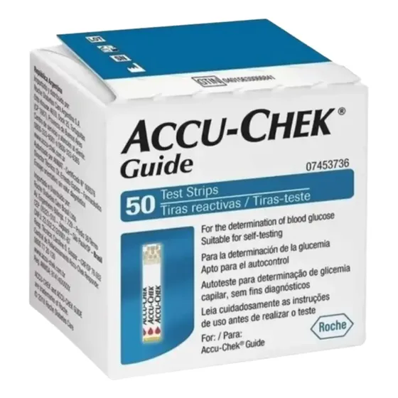 Tiras Medidor Glicemia Accu Check Guide 50 Unidades Promoção