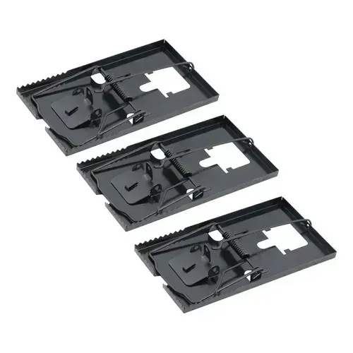 Kit 3 Ratoeira de Metal Reforçada para Captura de Ratos e Roedores com Mola de Alta Pressão Reutilizável para Controle de Pragas em Residências Comércios Depósitos Galpões e Fazendas
