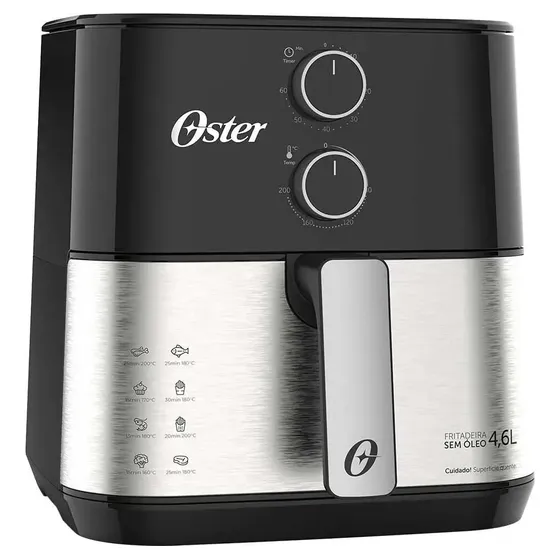 Fritadeira Sem Óleo Oster 4,6l 1500w Ofrt520 Preto - 127v Co