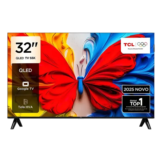 Smart Tv 32  Qled Tcl 32s5k Full Hd - Preto