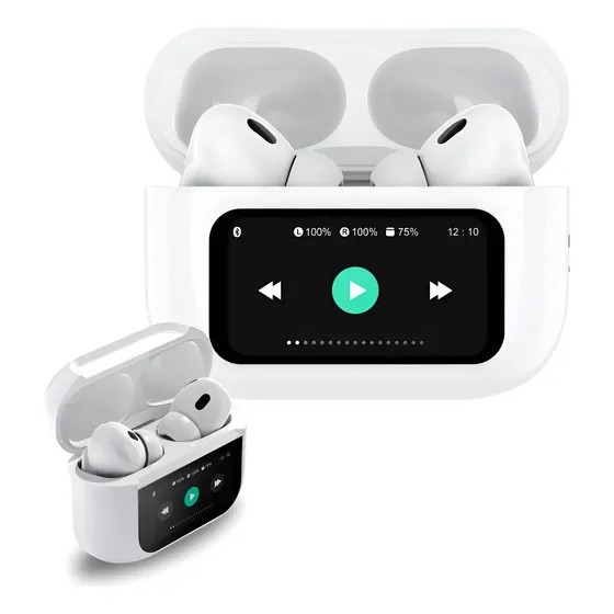 Fone De Ouvido Bluetooth 5.3 Kaidi Kd-7019 Tela Digital Lcd Cor Branco