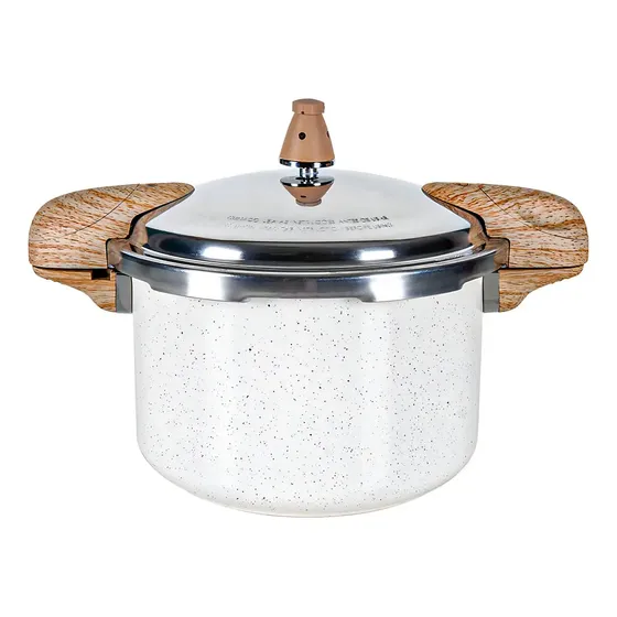 Panela De Pressão Brinox Vanilla 5,4l Indução Ceramic Life C Creme